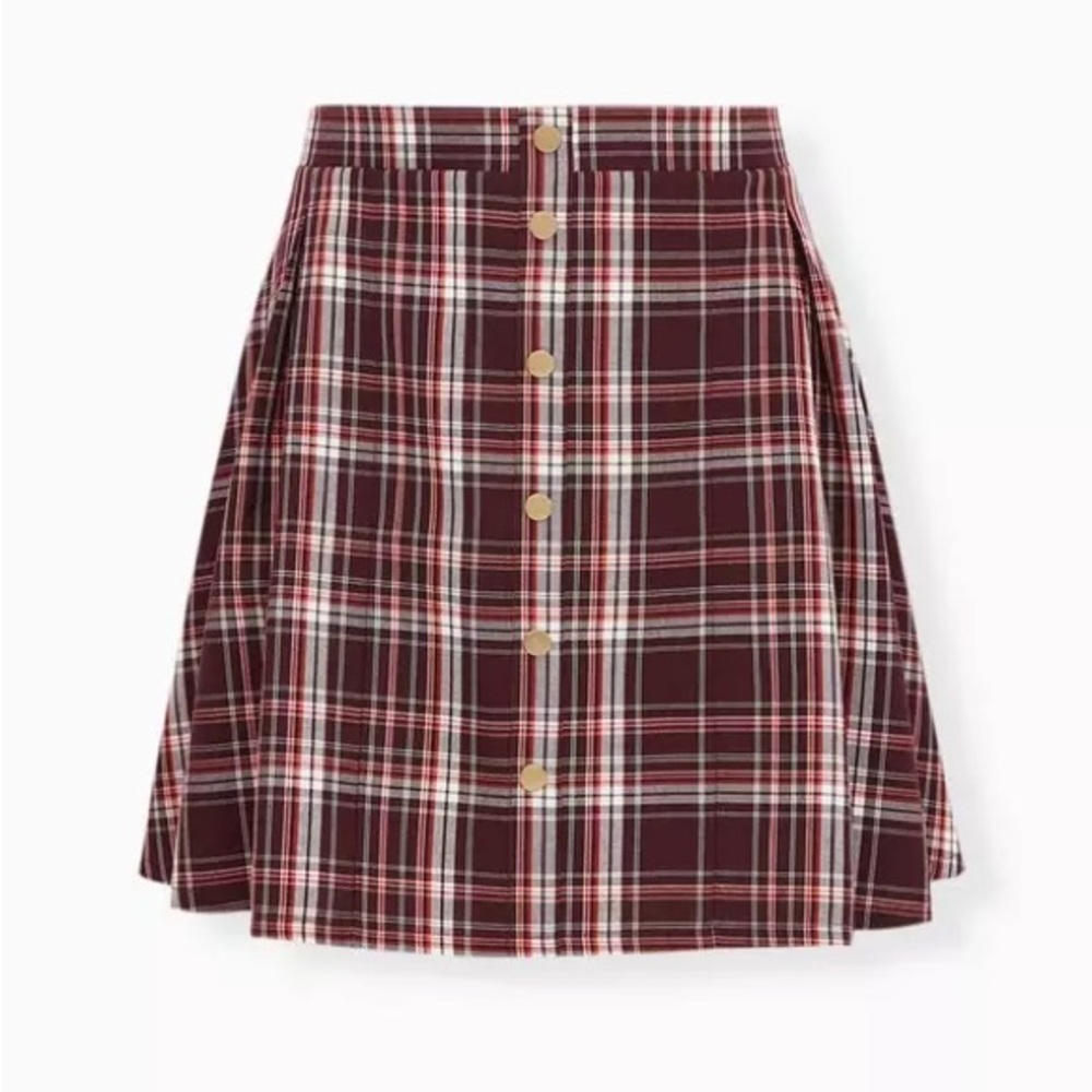NWT Torrid Burgundy Plaid Skirt size 3